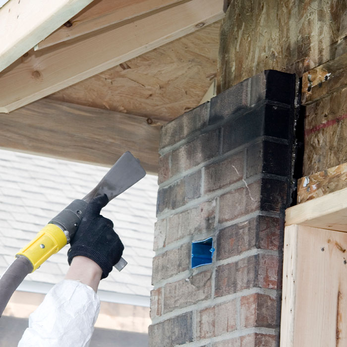 Cleaning smoky bricks